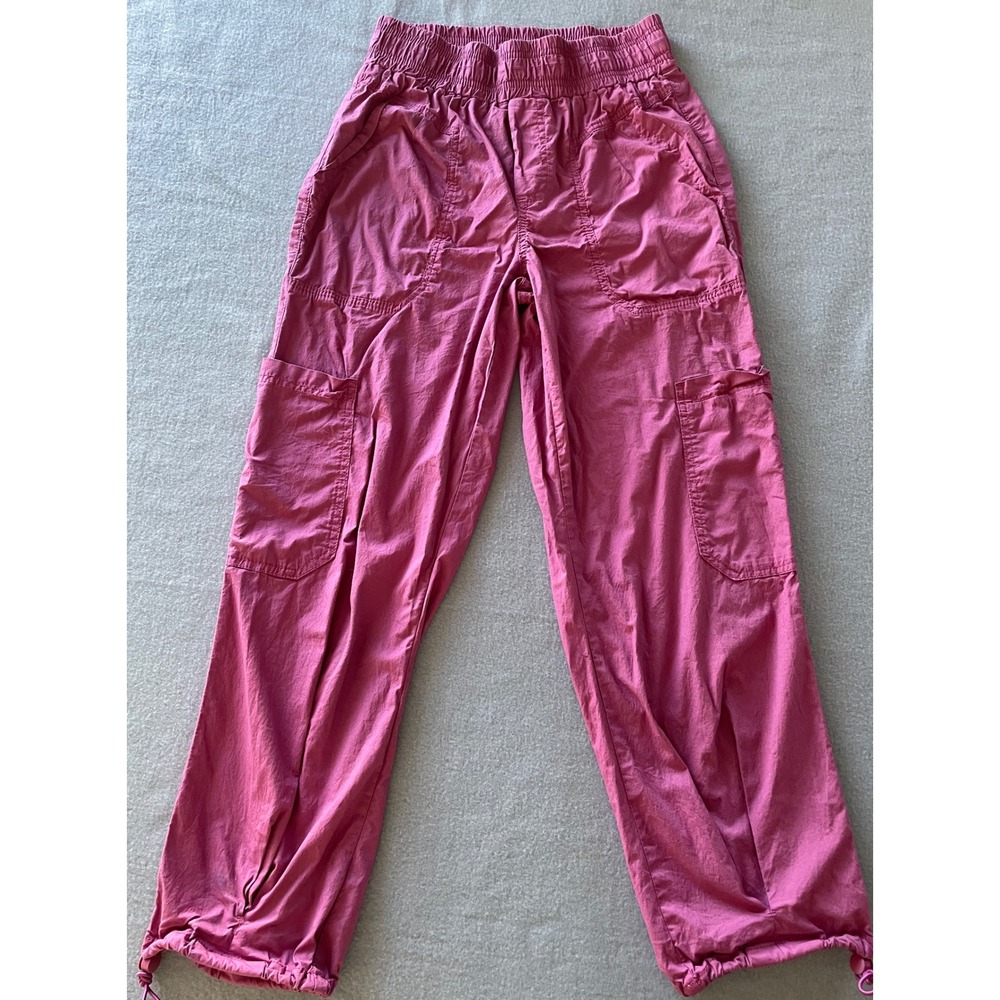 Democracy Womens Cargo Pants Berry Pink Elastic Waist Bungee Hem X-Small  *READ*
